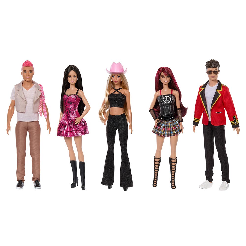 Barbie RBD paquete de 5 muñecas Concert Looks Rebelde HXJ69: Muñeca - Edad 5+