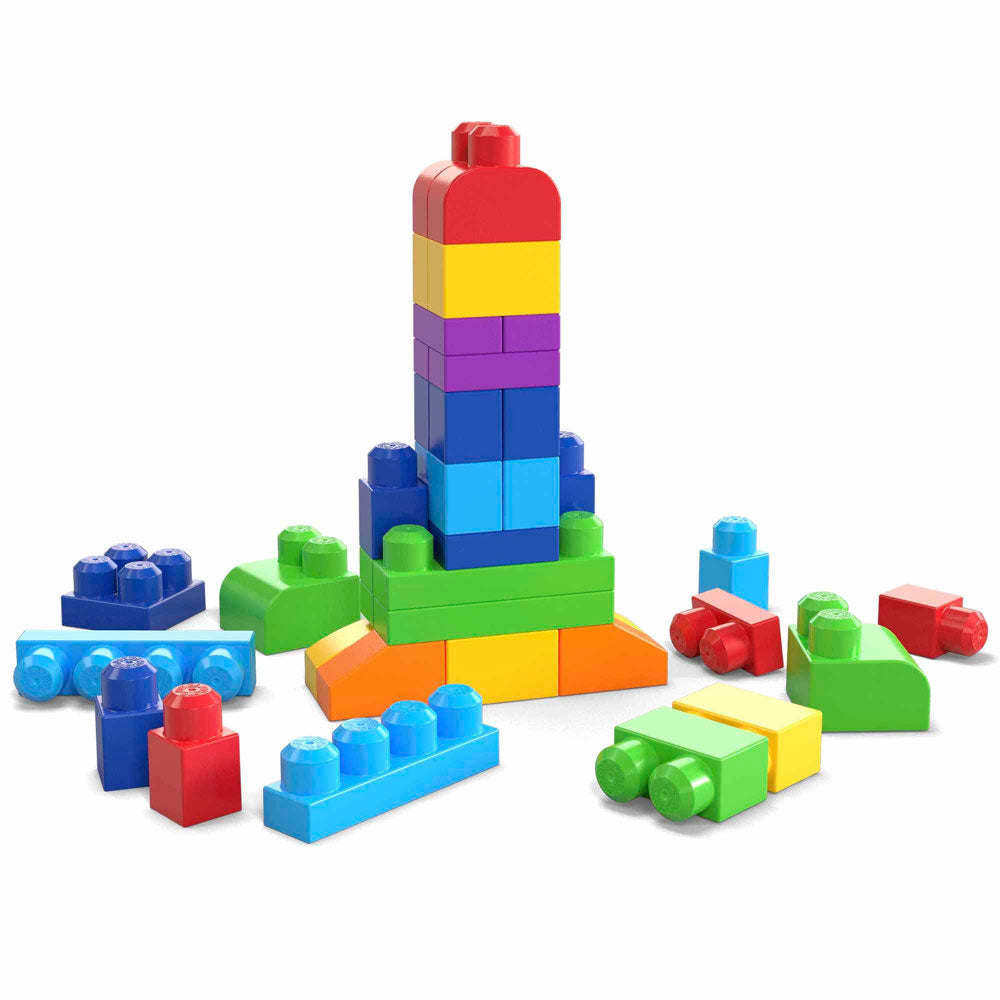 Mega Bloks Big Building Bag 60 Pcs Azul DCH54: Set de construcción de 60 piezas - Edad 1+