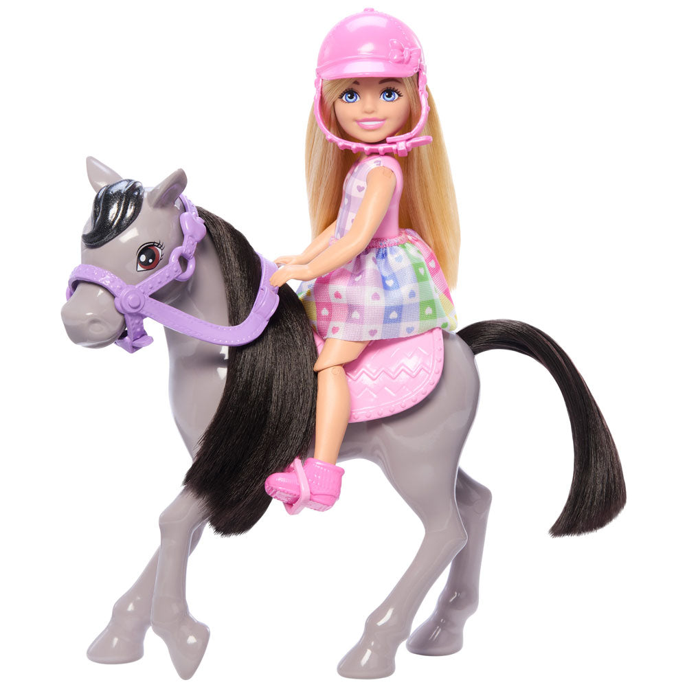 Barbie Chelsea Paseo en Pony HTK29: Set de juego - Edad 4+