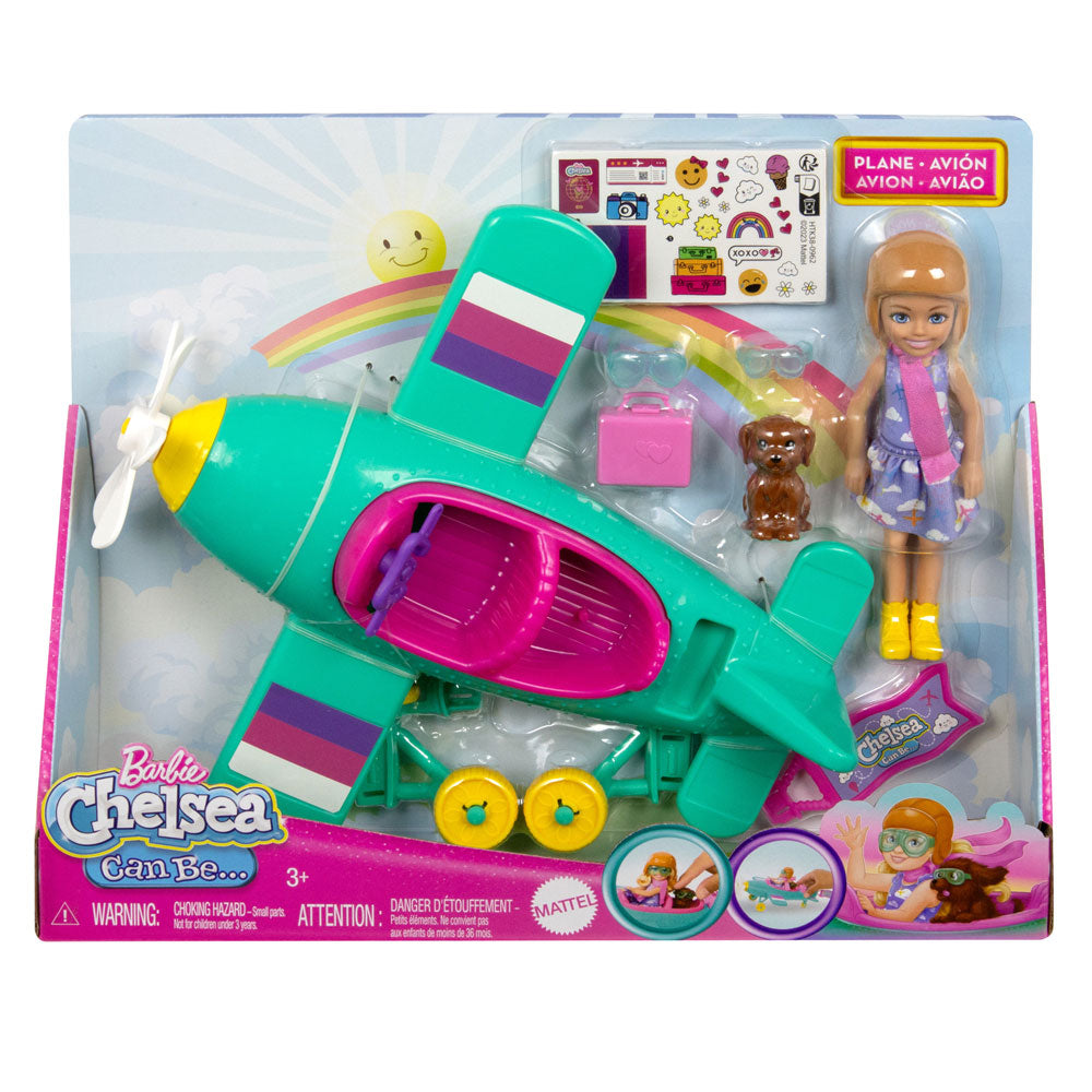Barbie Chelsea Piloto Avión HTK38: Set de juego - Edad 4+