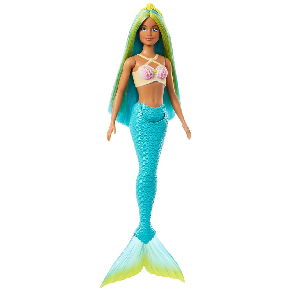Barbie Ensueño Sirenas con Cabello de Colores Azul HRR02: Muñeca - Edad 3+