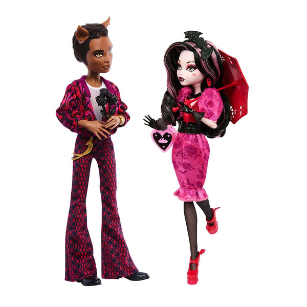 MONSTER HIGH 2024 LOVE EDITION PAQUETE DRACULAURA Y CLAWD WOLF HRP83