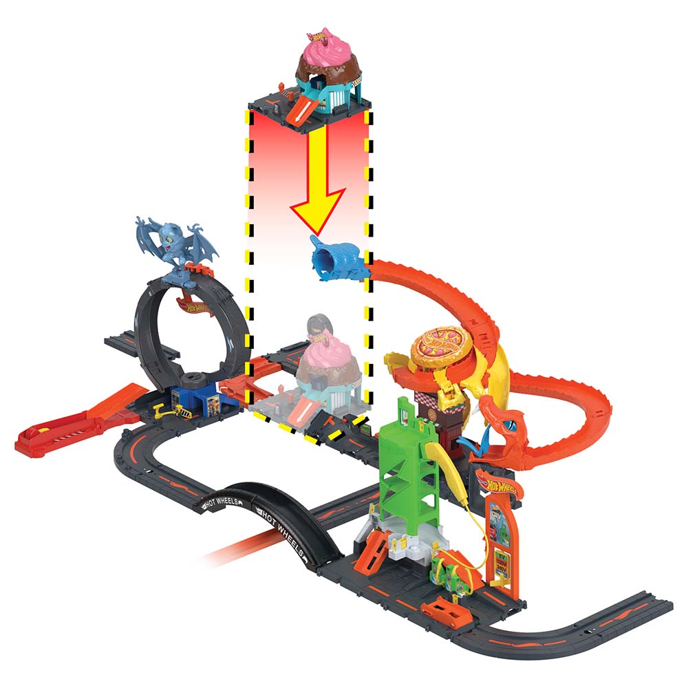 Hot Wheels City Heladería HTN77: Pista y set de vehículos - Edad 4+