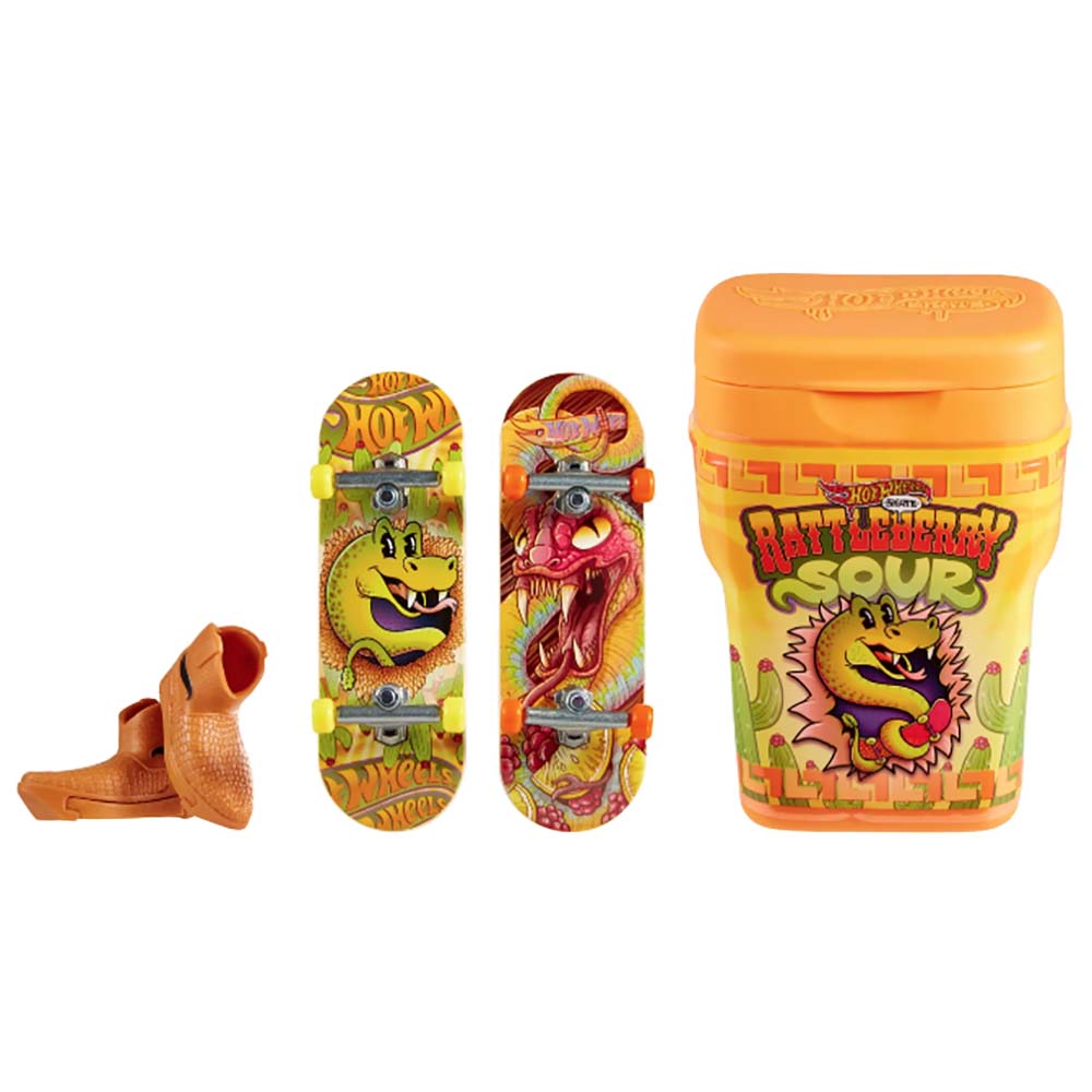 Hot Wheels Skate Paquete de Chicles Rattlerberry Sour HTP10: Patineta de dedo - Edad 5+