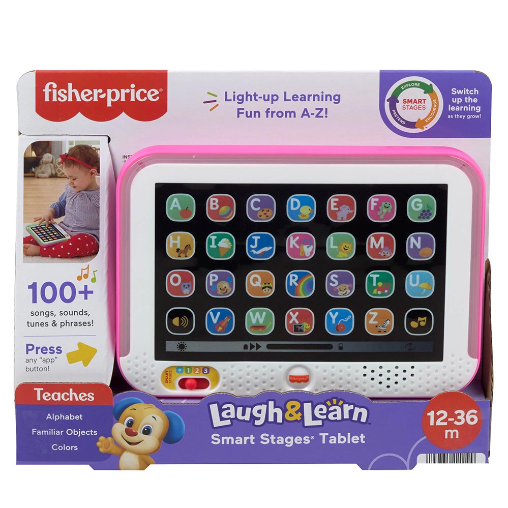 Fisher-Price Ríe y Aprende Tablet de Aprendizaje Crece Conmigo Rosa HXB81 - Edad 9 meses+