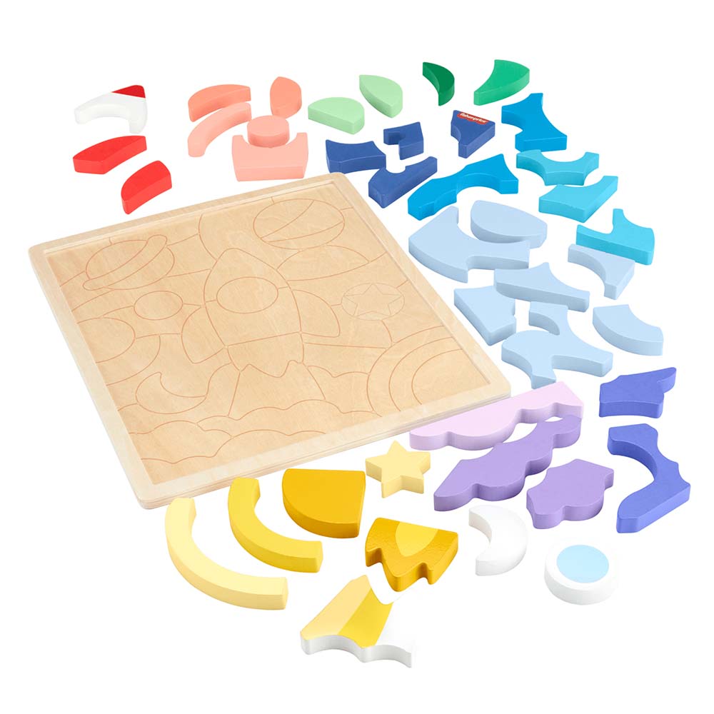 Fisher-Price Juguete Rompecabezas del Espacio de Madera HXY42 - Edad 9 meses+