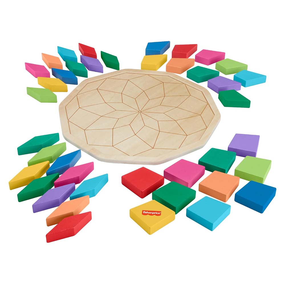 Fisher-Price Rompecabezas Geométrico Mandala de Madera HXT94 - Edad 9 meses+