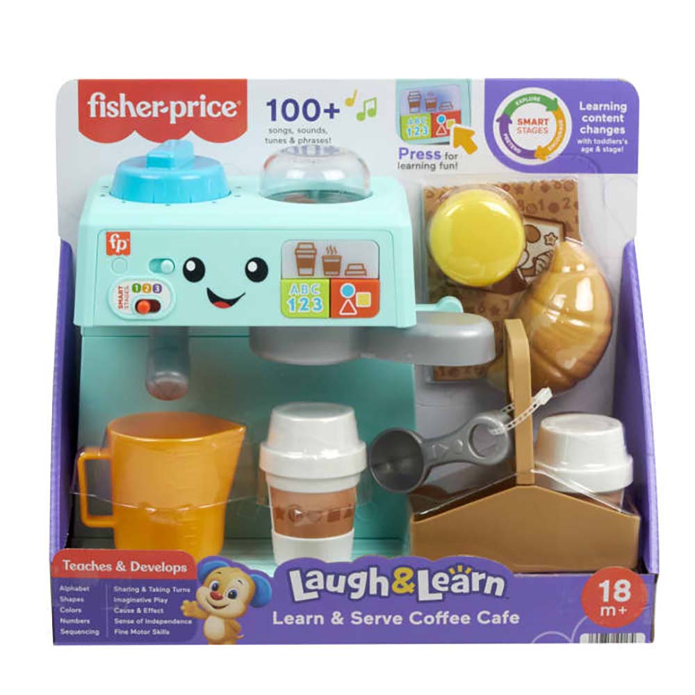 Fisher-Price Ríe y Aprende Juguete para Bebés Mi Primera Máquina de Café HYP38 - Edad 9 meses+