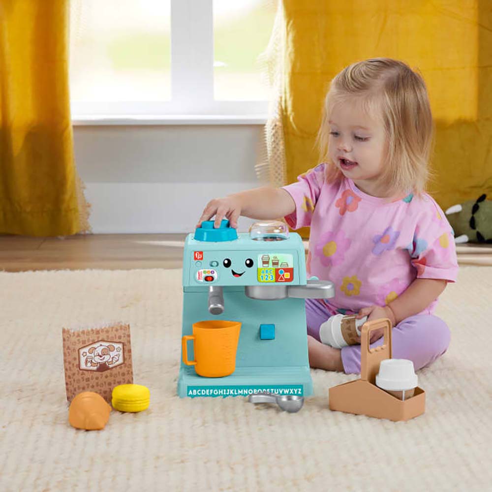 Fisher-Price Ríe y Aprende Juguete para Bebés Mi Primera Máquina de Café HYP38 - Edad 9 meses+