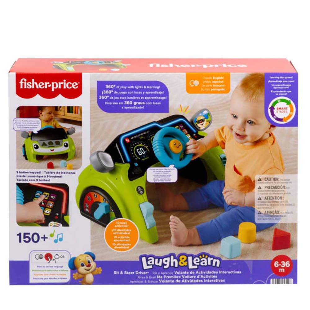 Fisher-Price Ríe y Aprende Volante de Actividades Interactivas HYP34 - Edad 9 meses+