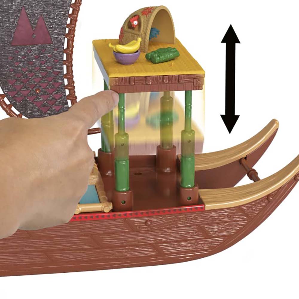 disney Moana 2 Set de Juego Bote de Aventuras con Mini Muñeca y Accesorios JBT54 - Edad 3+
