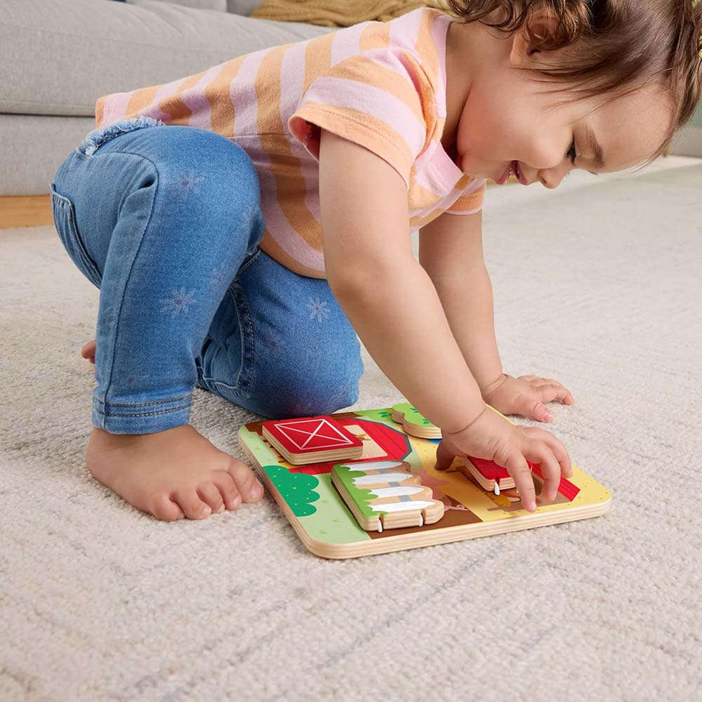 Fisher-Price Juguete para Bebés Tablero Animalitos de Madera JCY33 - Edad 9 meses+
