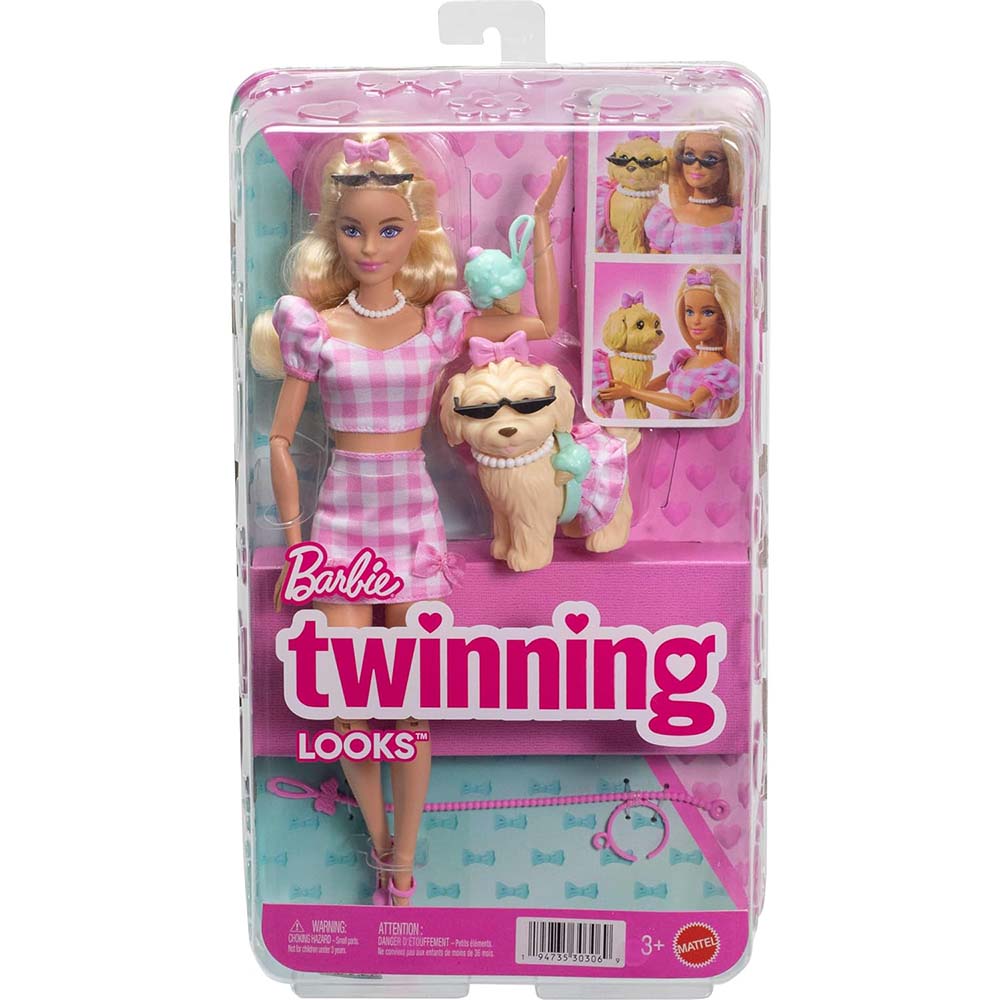 Barbie Vestidos Iguales Malibu Y Perrito JFP36, muñecas y muñecos