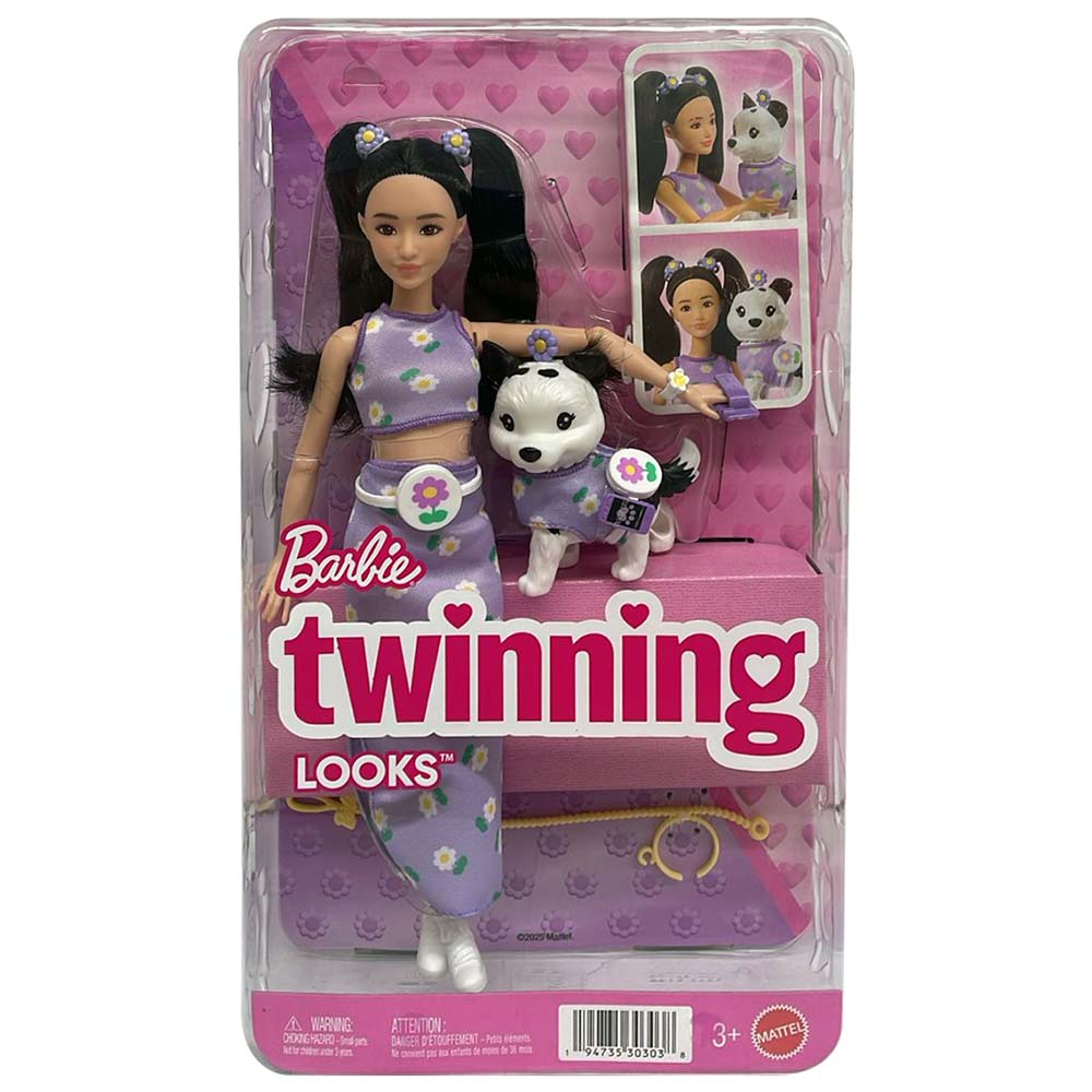 Barbie Fashion & Beauty Muñeca Looks Iguales Renee y Perrito JFP39, muñecas y muñecos