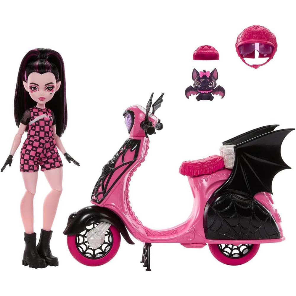 Monster High Draculaura Con Scooter, muñecas y muñecos