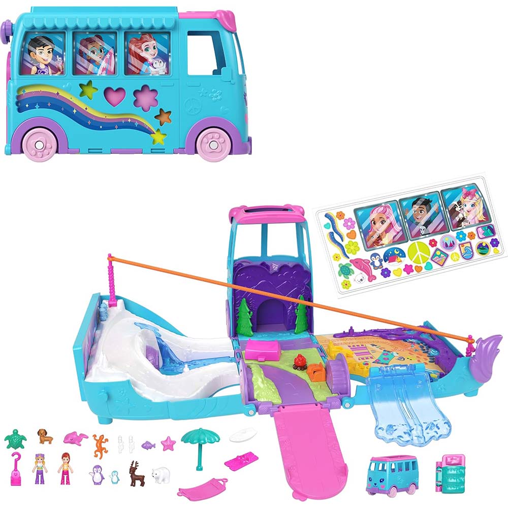 Polly Pocket Aventura Sobre Ruedas con Mascotas JCC22, sets de juego