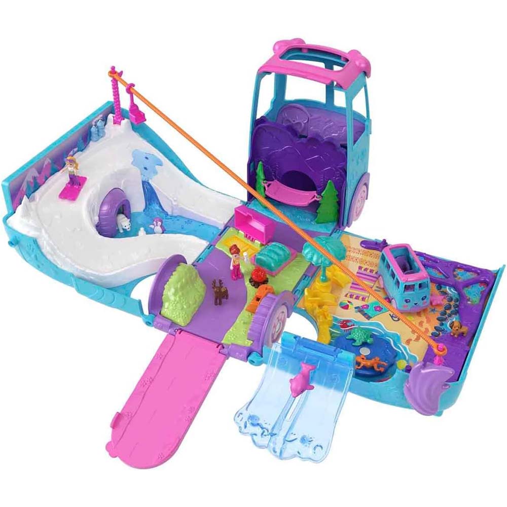 Polly Pocket Aventura Sobre Ruedas con Mascotas JCC22, sets de juego
