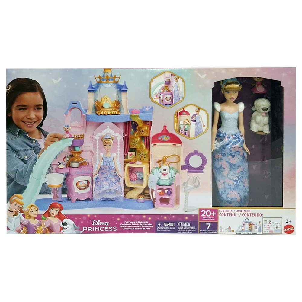 Disney Princess Castillo de Mascotas de Cenicienta con Muñeca JBF95, sets de juego