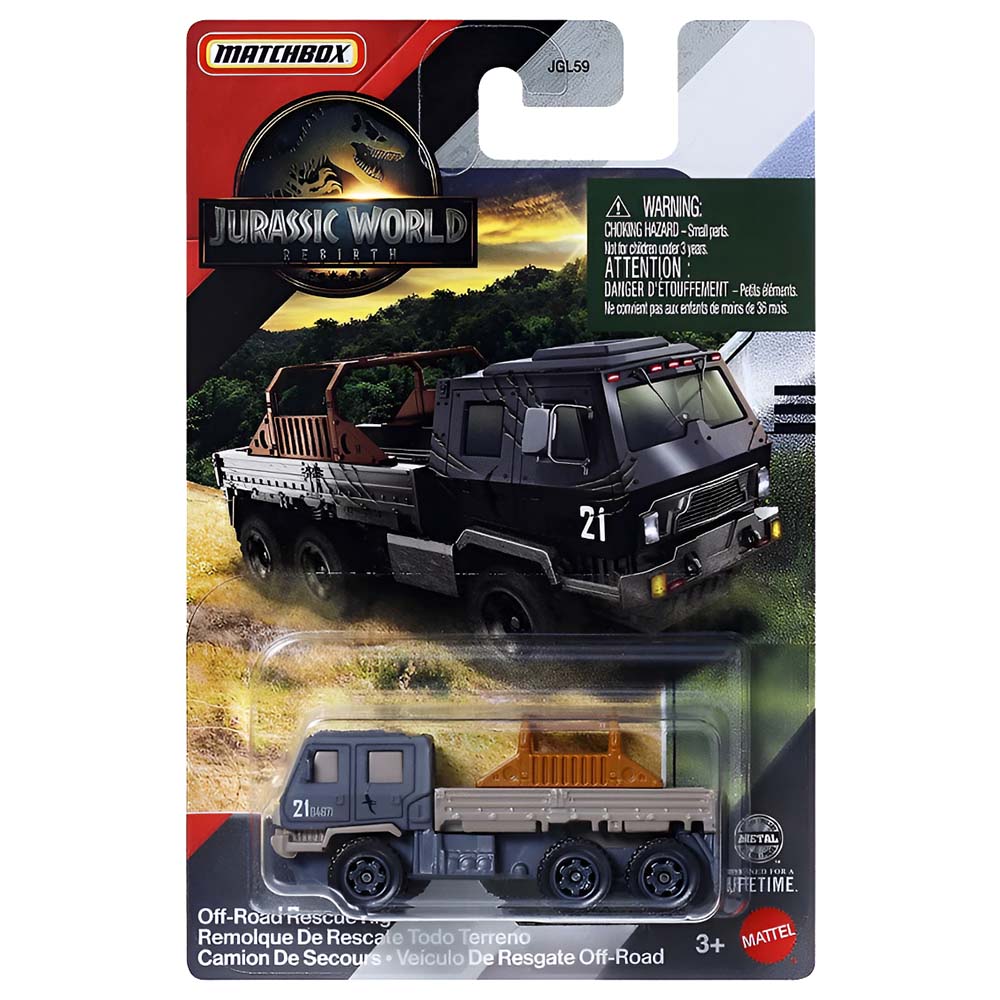 Matchbox Jurassic World Rebirth - Vehículo de Rescate Off-Road JGL59