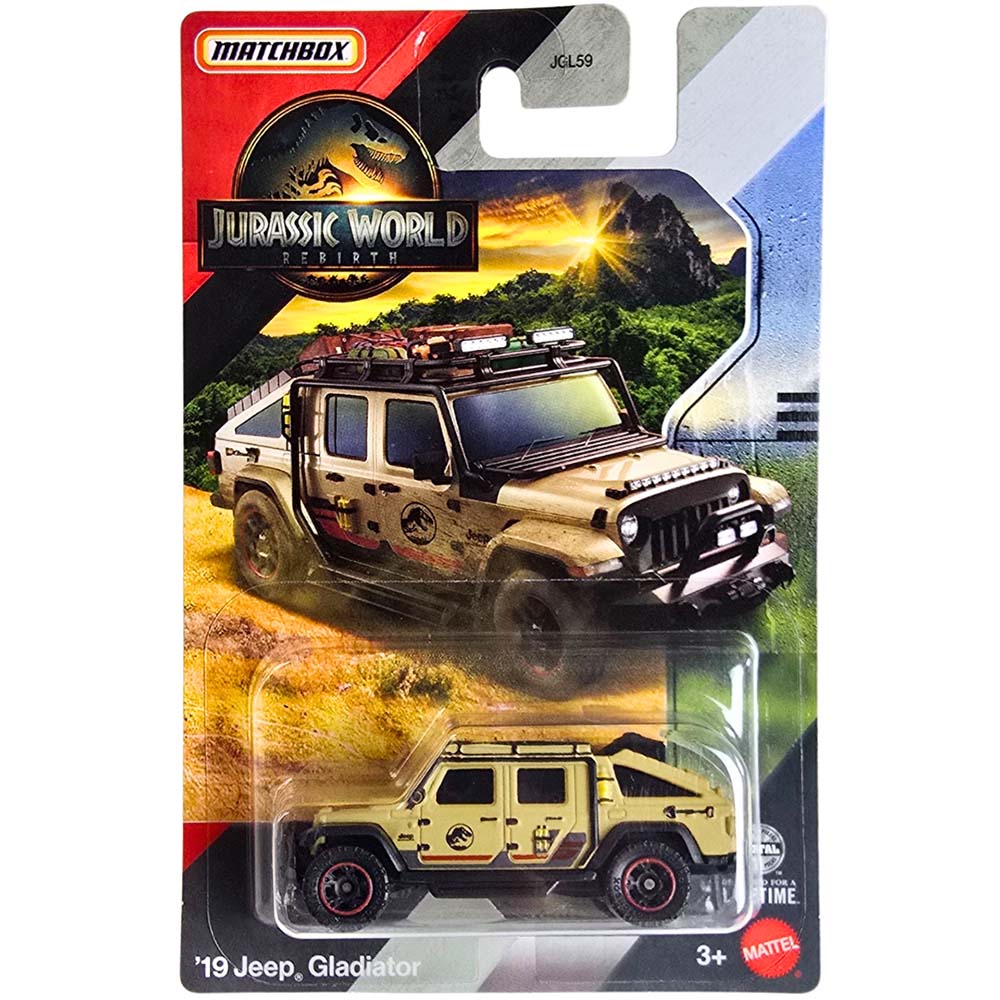 Matchbox Jurassic World Rebirth - '19 Jeep Gladiador JGL59, vehículos de juguete