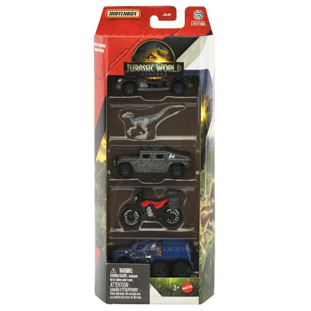 Matchbox Jurassic World Rebirth Paquete de 5 JGL24