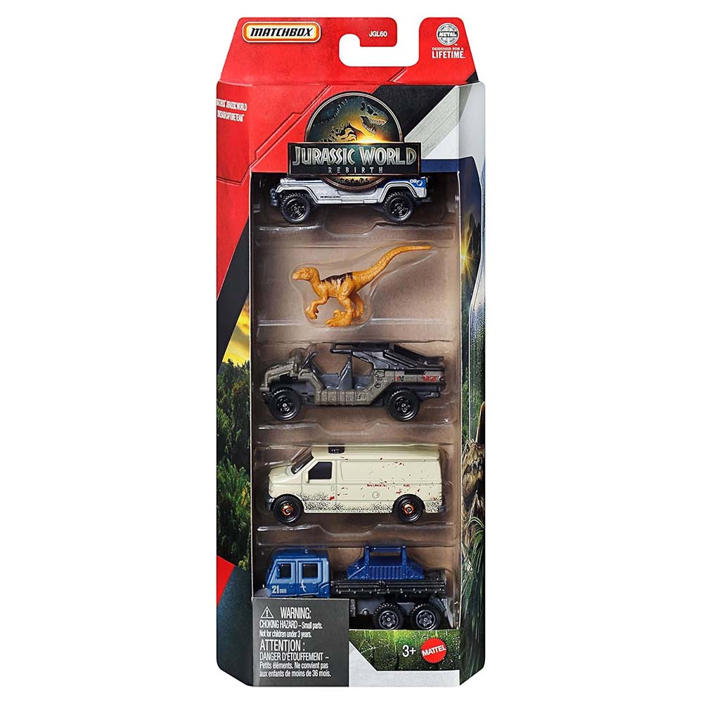 Matchbox Jurassic World Rebirth Paquete de 5 JGL25