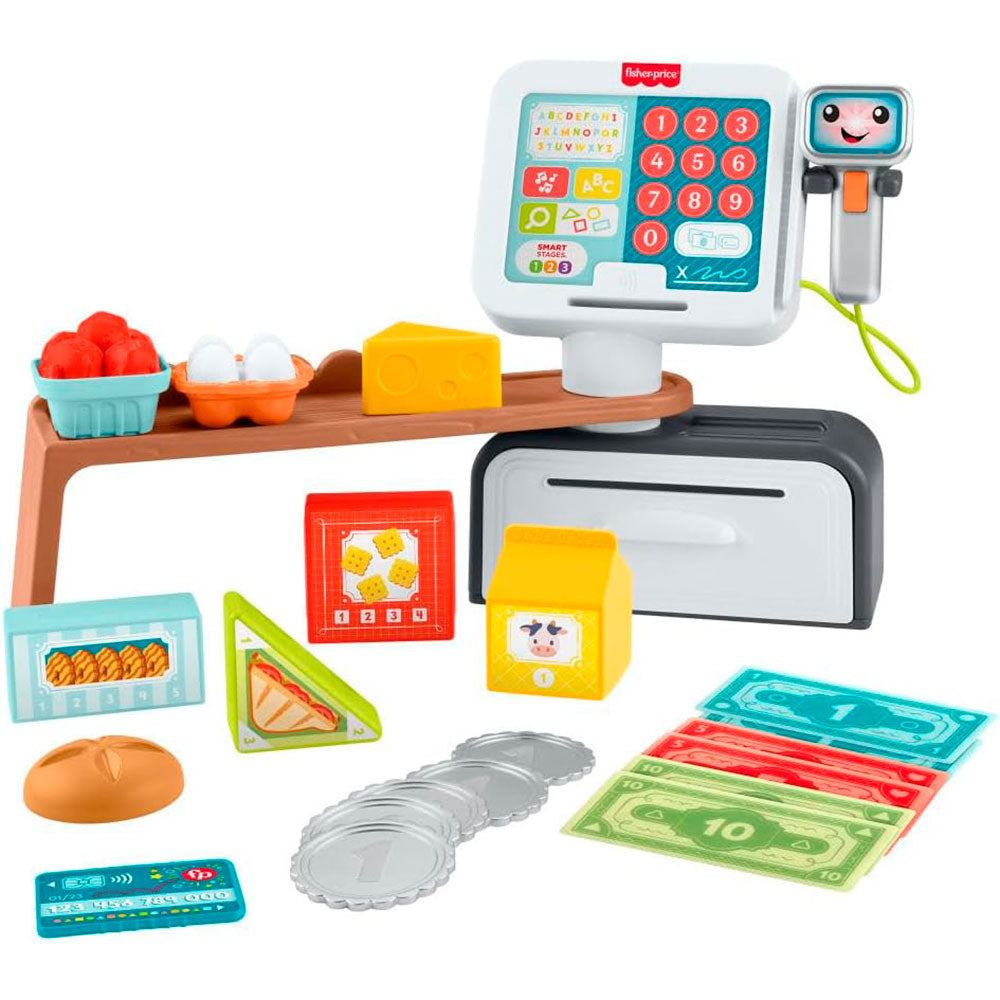 Fisher-Price Ríe y Aprende Caja Registradora Escanea y Aprende JGX01, juguetes para primera infancia