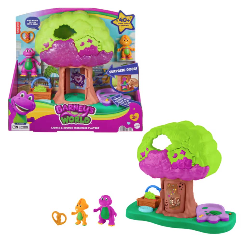 Barney Set de Juego Casa del Árbol JFF04, sets de juego