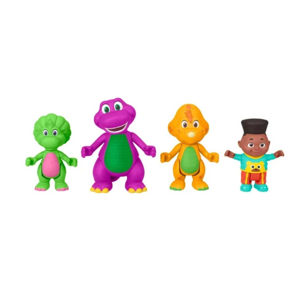 Barney's World Paquete de 4 Figuras de Amiguitos JHB26, figuras de acción