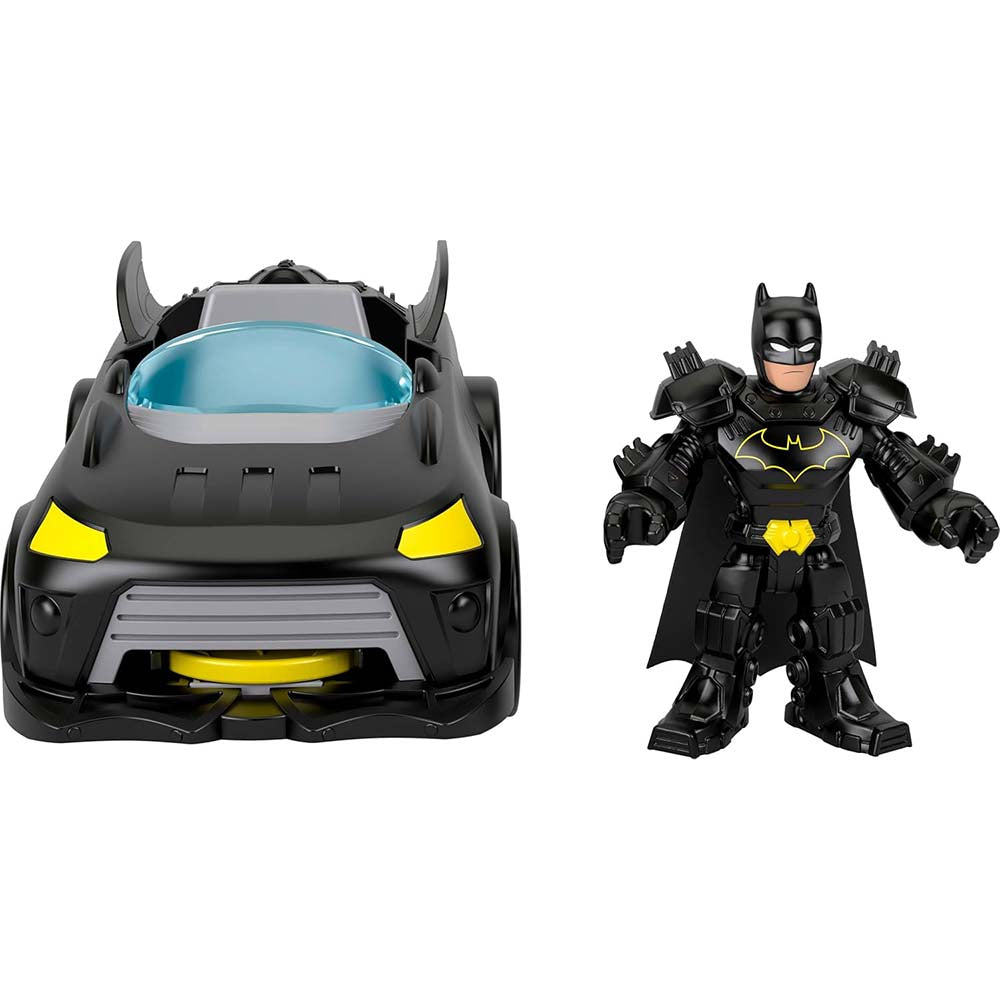 Imaginext DC Super Friends Batimóvil Metal Force y Batman JFJ68, vehículos de juguete