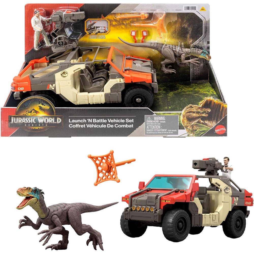 Jurassic World rebirth Vehículo Persecución y Captura JGB59, vehículos de juguete