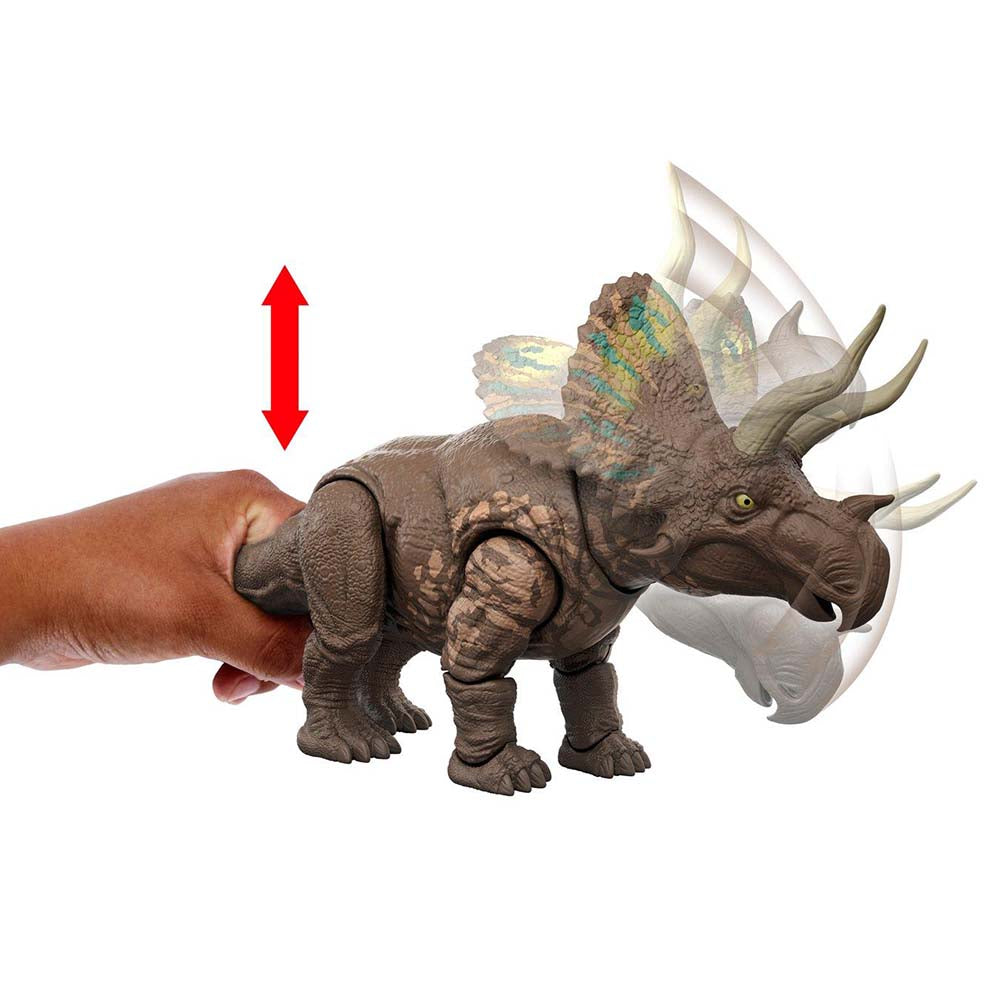 Jurassic World Rebirth Gigantic Thrashers Eortriceratops JGB92, figuras de acción