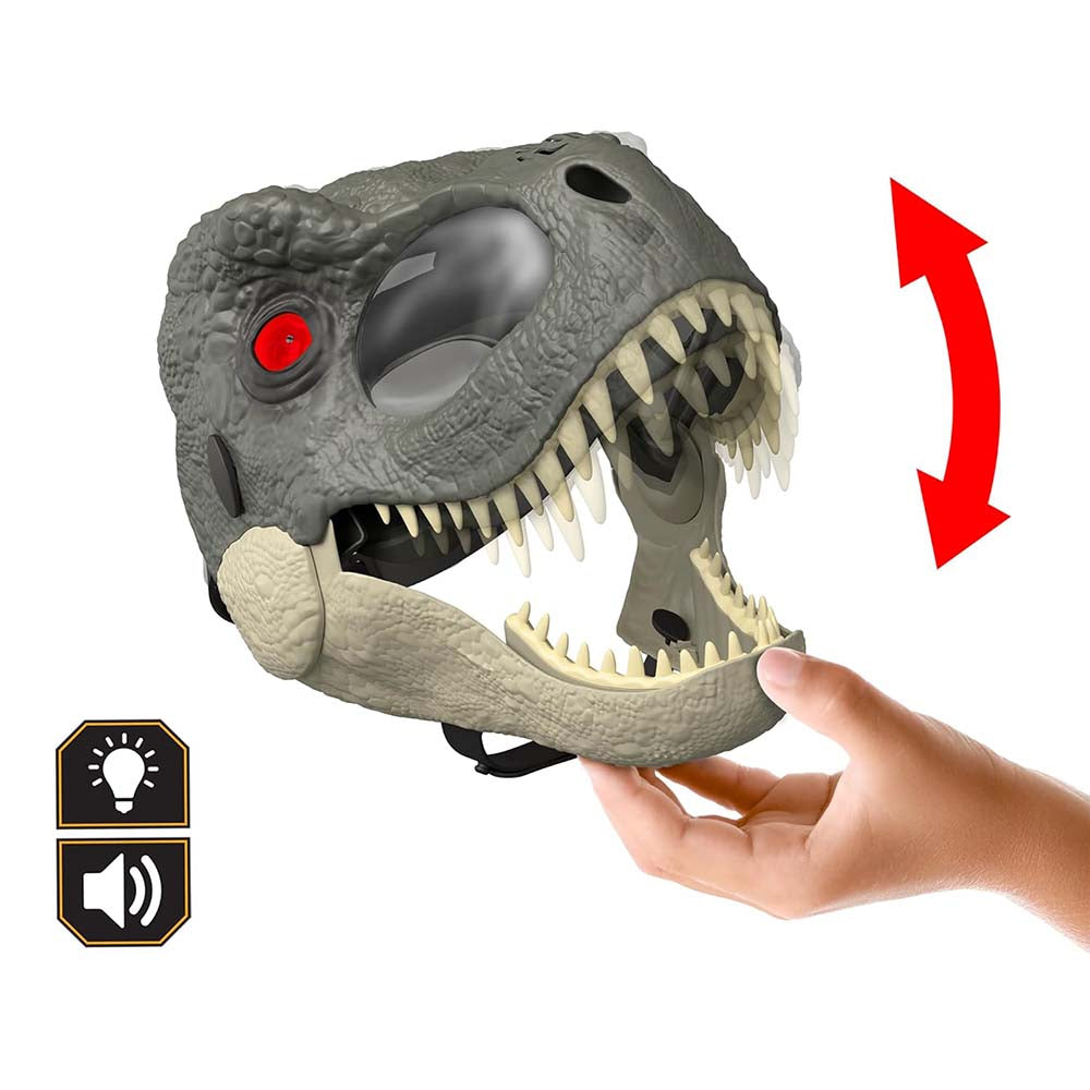 Jurassic World Máscara de T-Rex ¡Acción de Aventura! JCH04, accesorios de juego de rol