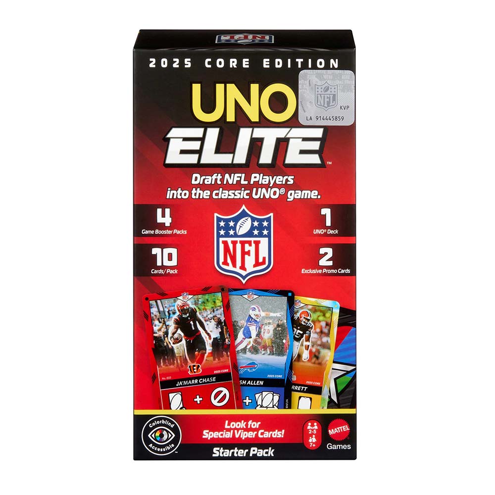 UNO Elite NFL Juego de Cartas Starter Pack JHG46, juegos de cartas