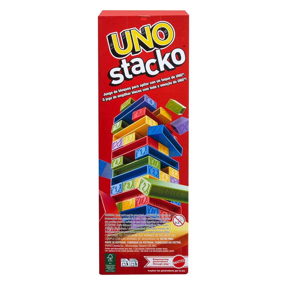 UNO Juego de Mesa Stacko Segunda Versión JGT89, juegos de mesa