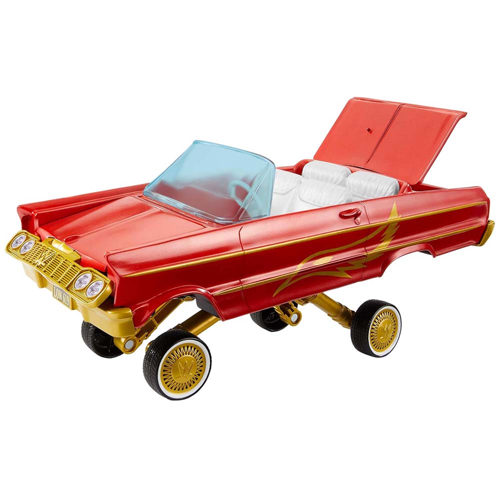 Mattel WWE Rey Mysterio y Coche Lucha Low Rider HYT25, figuras de acción