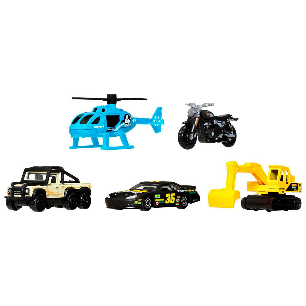 Matchbox The Movie 5 Pack: Set de Héroes 5 Vehículos de Metal a Escala 1:64 Autos y Vehículos de Acción - Edad 3+