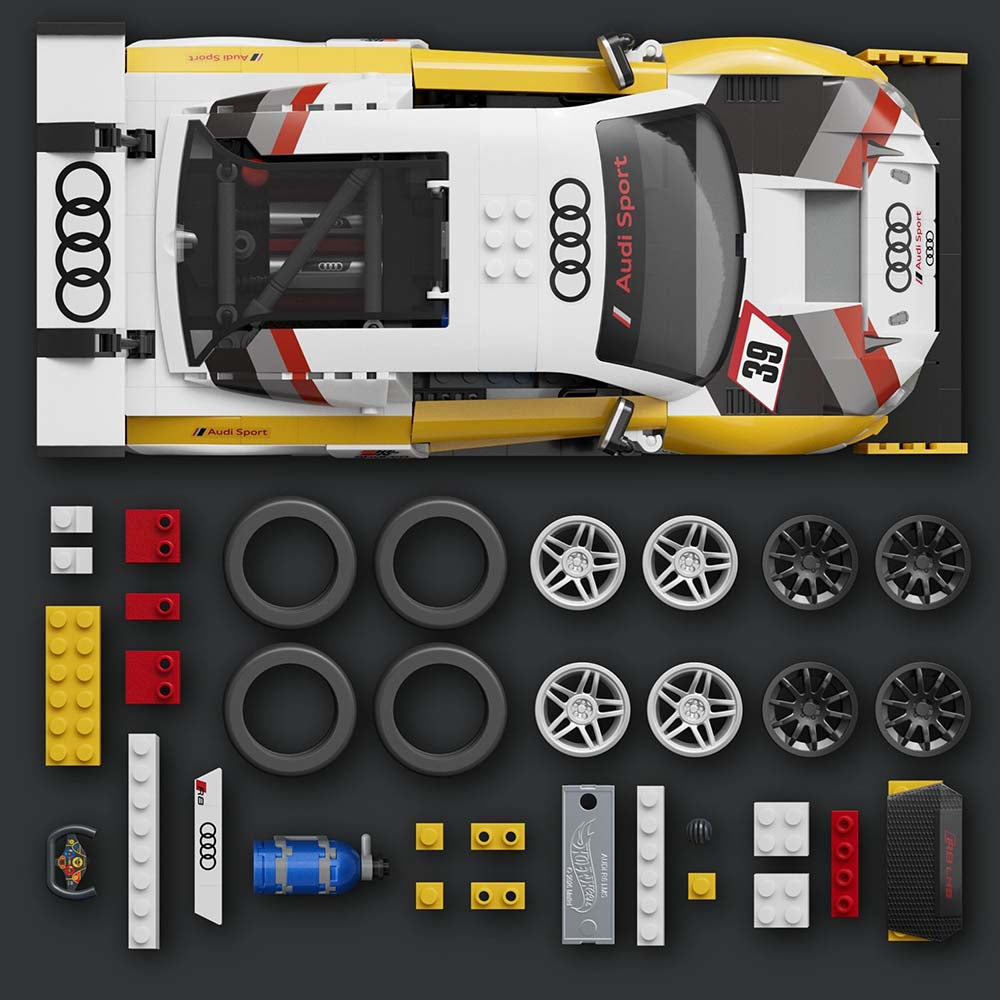 Mattel Brick Shop Hot Wheels Elite ’15 Audi R8 LMS JFT18, sets de construcción