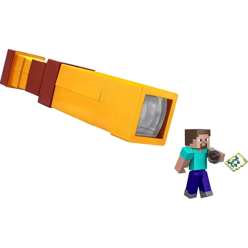 Minecraft Pixel Spyglass Visor Espía y Figura de Steve JLT92, accesorios de juego de rol