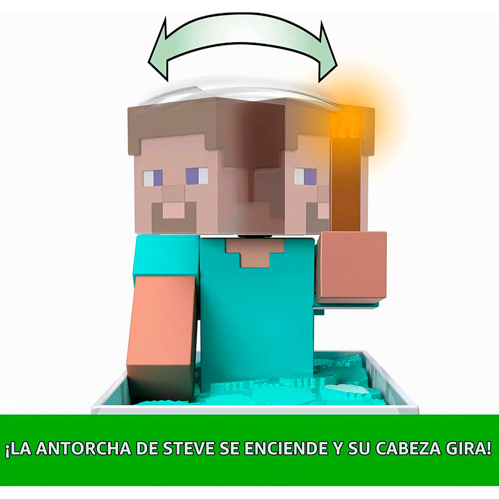 Mattel Minecraft Minecart RC con Steve, vehículos a control remoto
