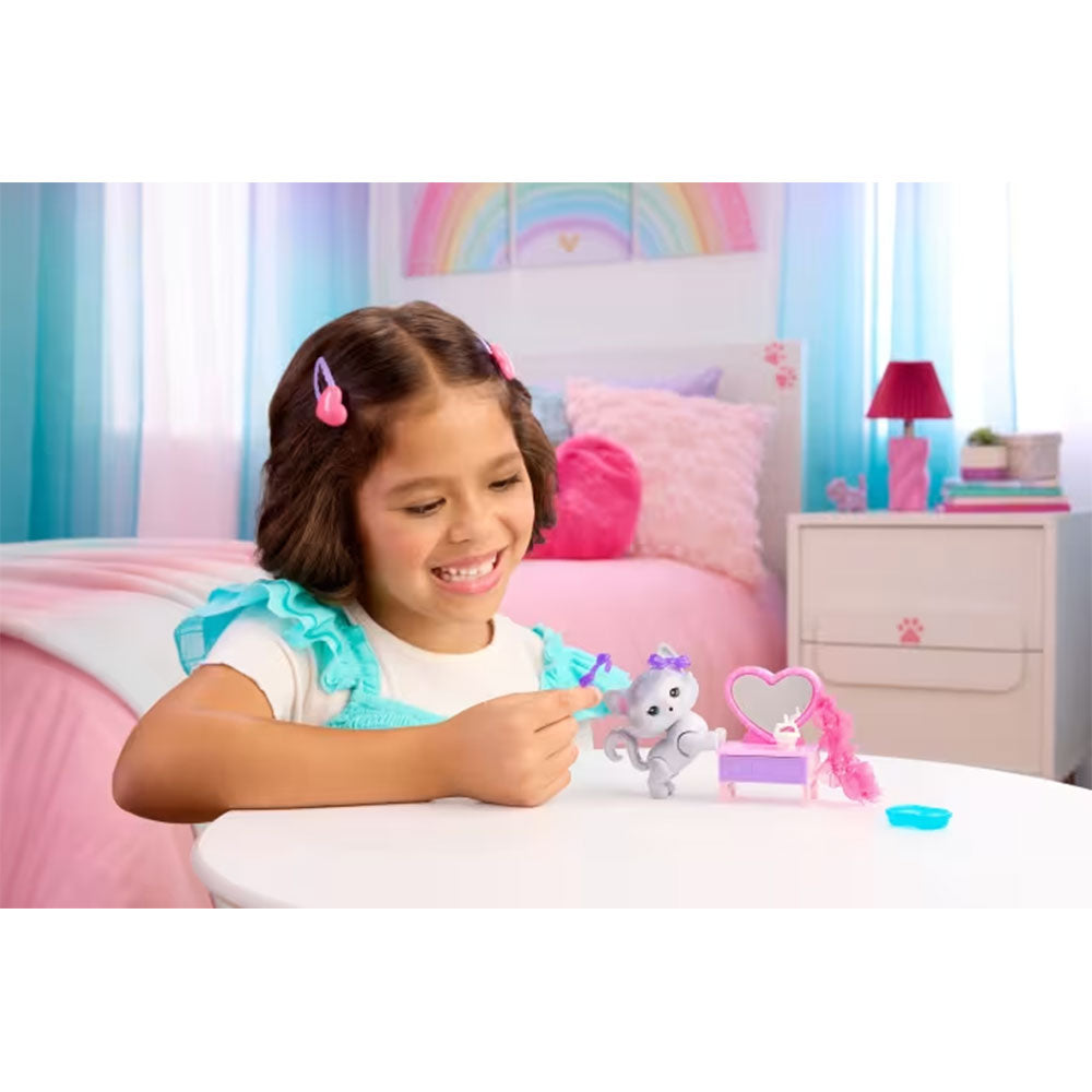 Barbie Dream Squad Pet Kitty And Vanity, muñecas y muñecos