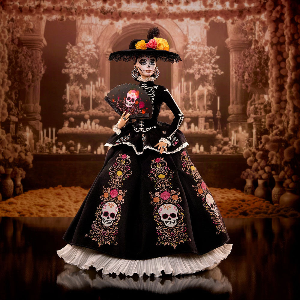 Barbie Signature Día de Muertos Calavera Catrina: Muñeca de Colección con Base, Edad 6+