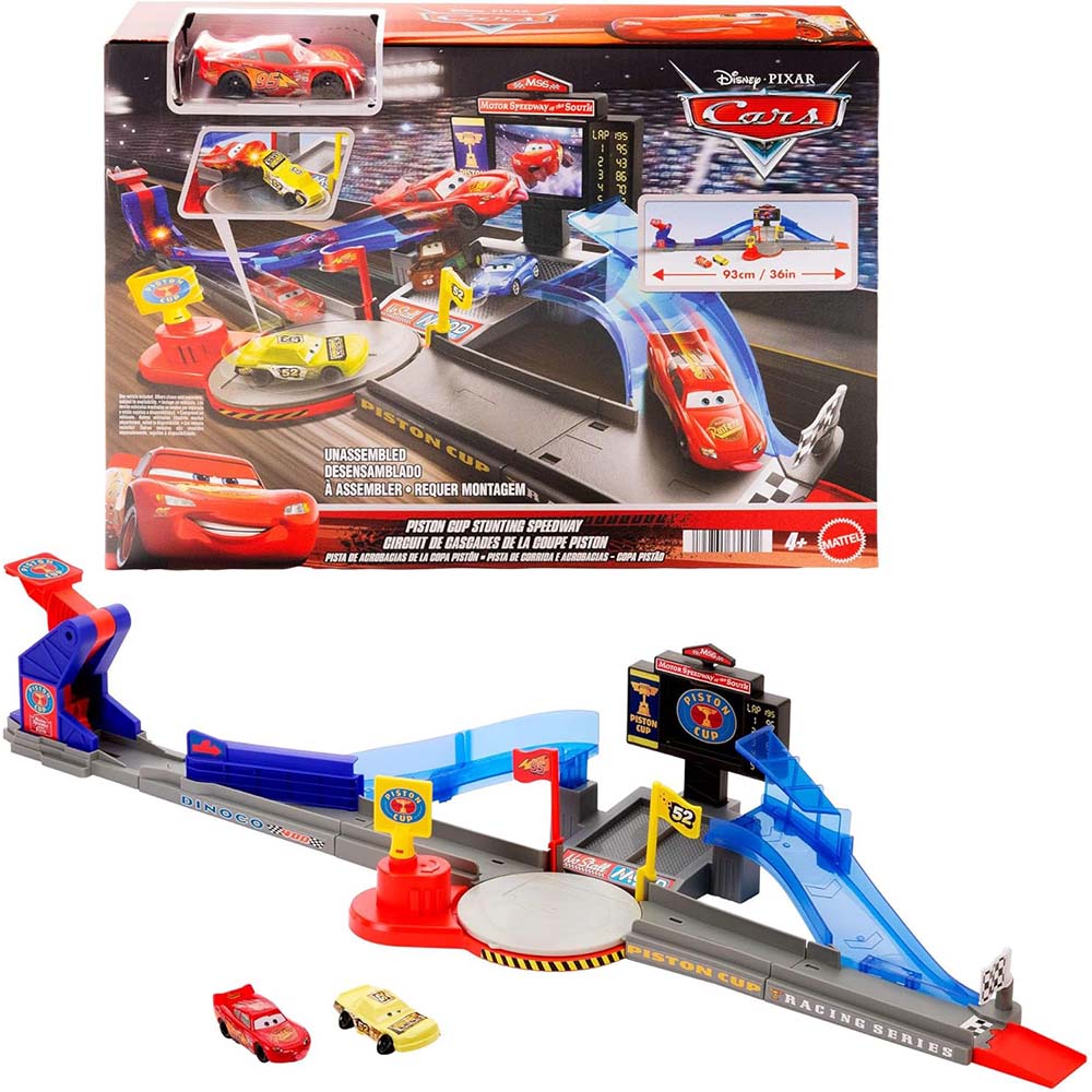 Disney Pixar Cars Pista de Acrobacias Copa Pistón con Lanzador y Salto Épico JHL42, pistas y sets de vehículos