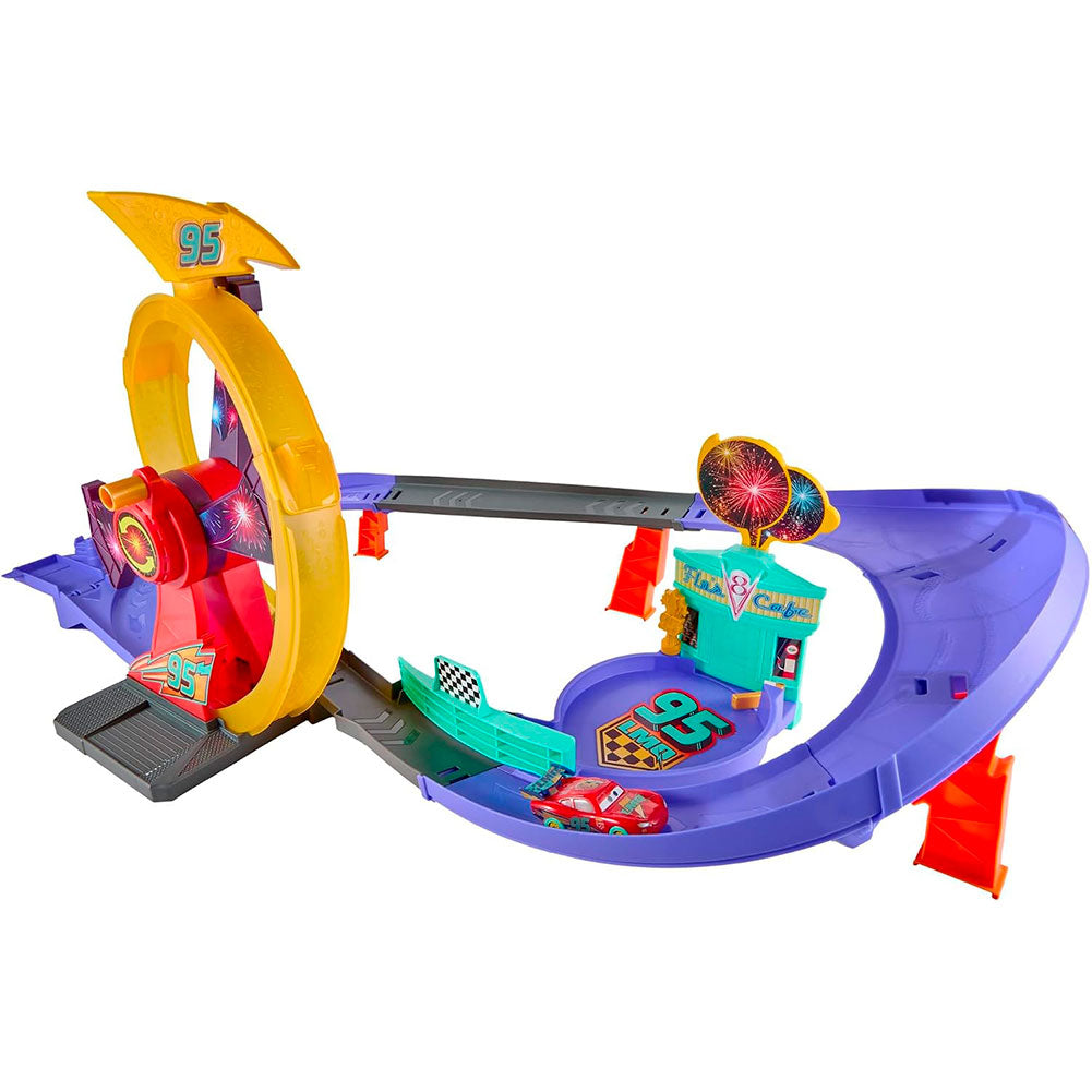 Mattel Cars Pista de Celebración Lightning McQueen, vehículos de juguete