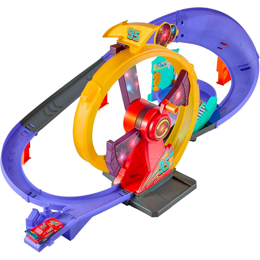 Mattel Cars Pista de Celebración Lightning McQueen, vehículos de juguete