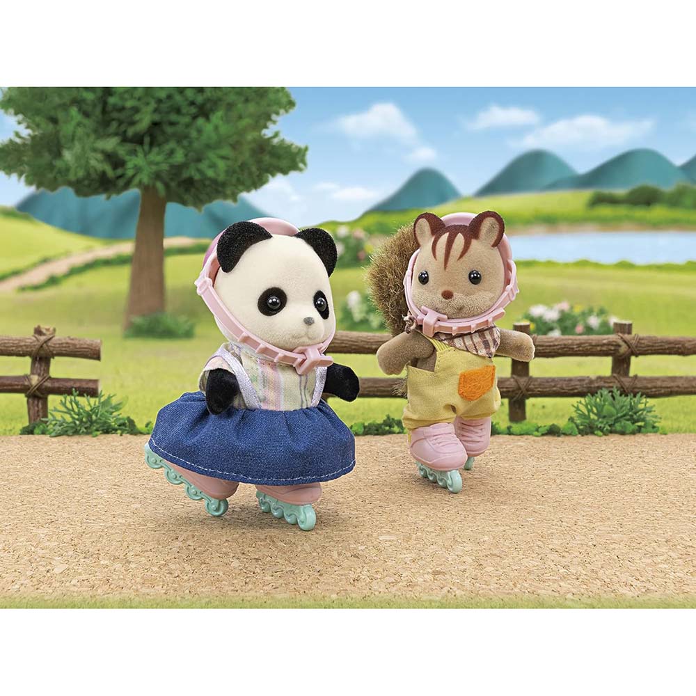 Sylvanian Families 5652 La Chica Panda, Su Bicicleta y su Tráiler, sets de juego