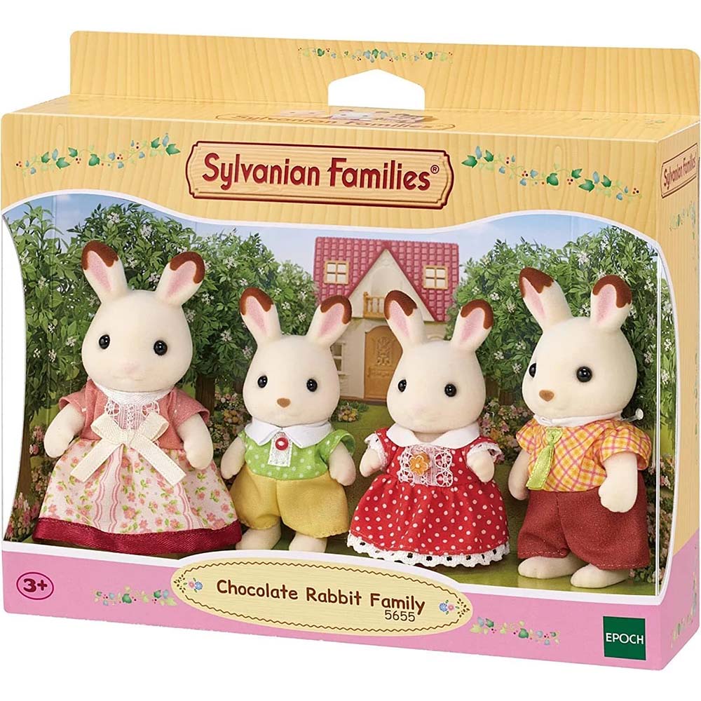 Sylvanian Families 5655 Familia Conejo Chocolate, muñecas y muñecos