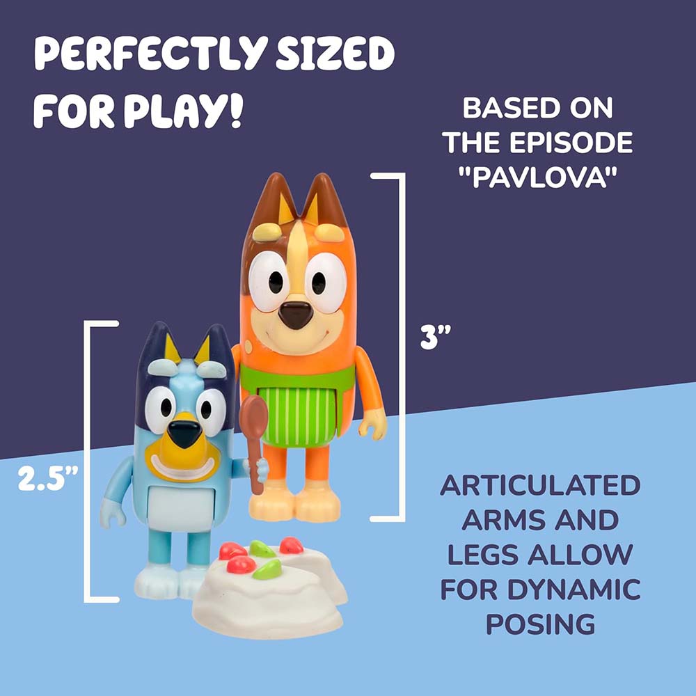 Bluey Let's Play Chef Pavlova – Set de 4 Figuras con Accesorios, figuras de acción y colección