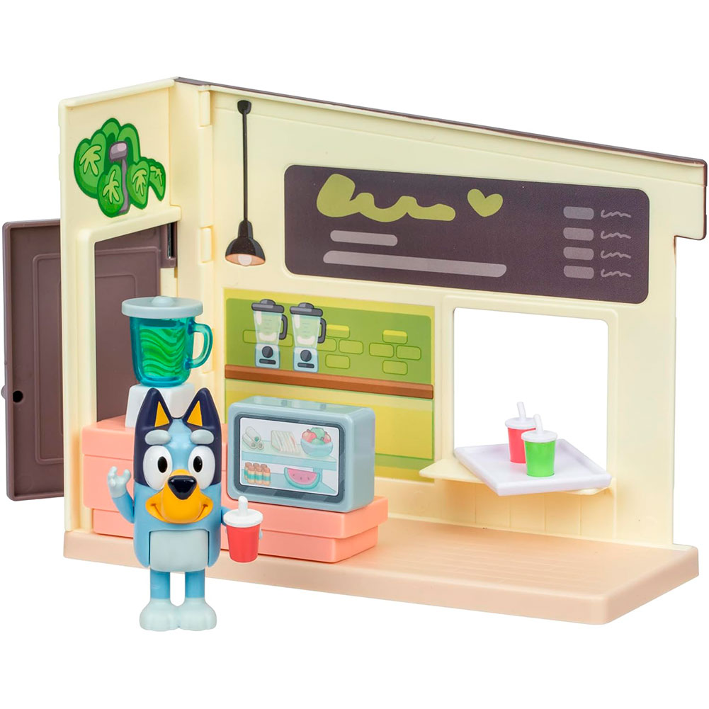 Bluey – Mini Barra de Jugos con Figura Articulada, sets de juego