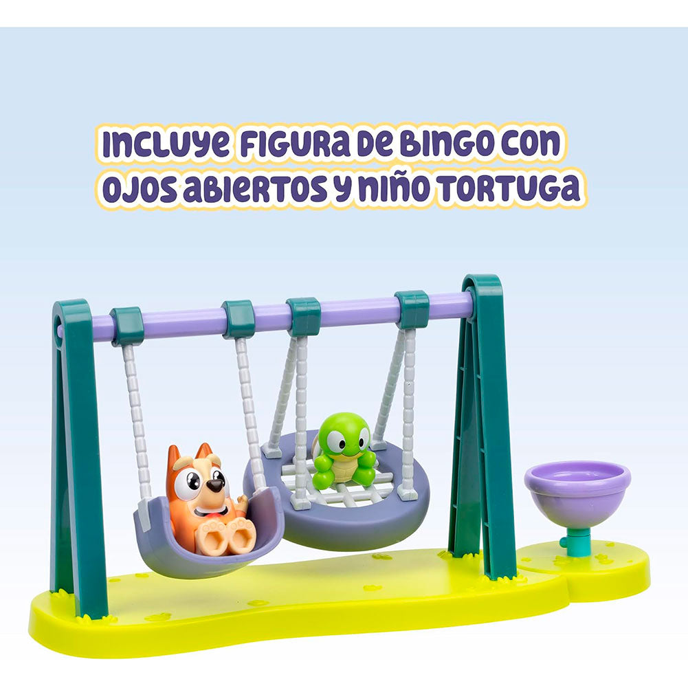 Bluey – Mini Playset Parque de Columpios, sets de juego